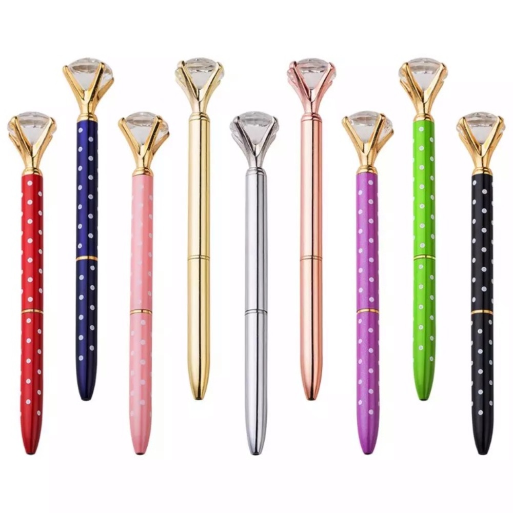 Jeweled black ink pens various colors